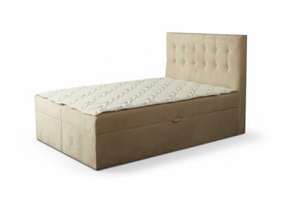 Doppelbett Schlafzimmer Bett 180сm Matratze Beige Chesterfield Stil Holz