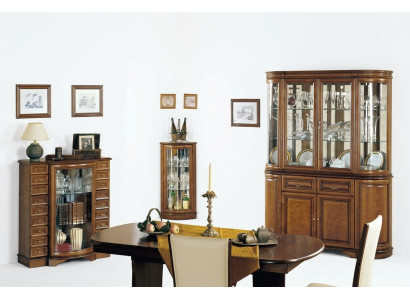 Klassisches Set Vitrine Esszimmer Eckvitrine Großes Buffet Komplett 3tlg