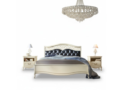 Klassisches Bett 2x Nachttische Stilvoller Möbel Schlafzimmer Set 3tlg Holzmöbel