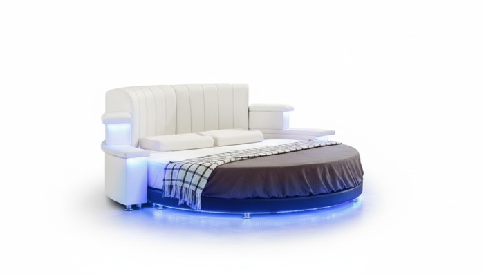 Lit rond moderne avec lumière LED