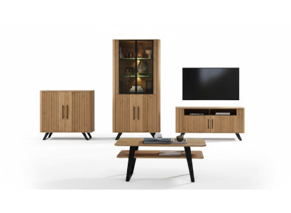 Modern Luxuriöses Set TV Lowboard Sideboard Komplett Holzmöbel Wohnwand
