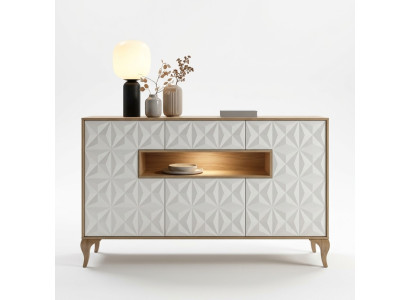 Modern Holzmöbel Sideboard Luxuriöses Schrank Highboard Vitrinenschrank