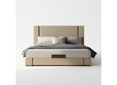 Lit rembourré moderne luxueux en beige