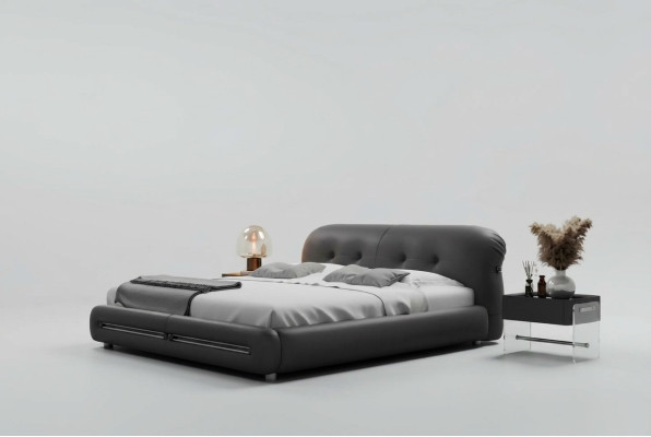 Lit rembourré moderne et luxueux