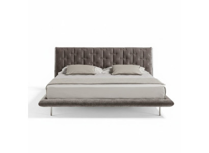 Lit de luxe recouvert de gris moderne