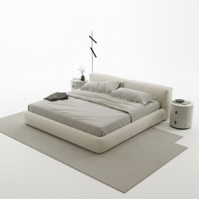 Lit rembourré gris élégant au design moderne