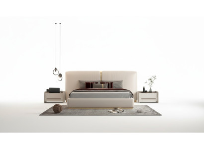 Lit élégant recouvert en design beige