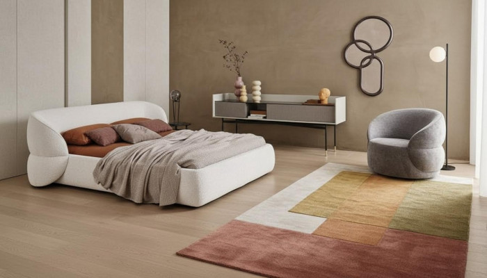Canapé moderne avec fonction lit en tissu gris élégant