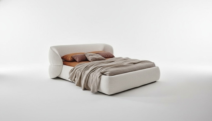 Canapé moderne avec fonction lit en tissu gris élégant