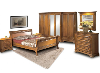 Schlafzimmer Luxuriöses Bett Komplett 2x Nachttische Kommode Set 6tlg