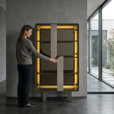 Vitrine moderne élégante beige