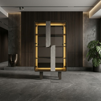 Vitrine moderne élégante beige