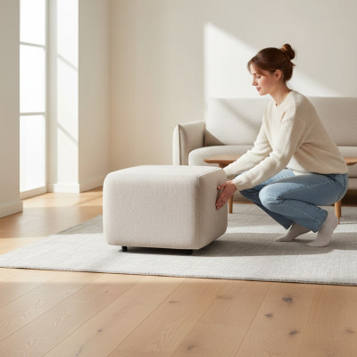Pouf beige élégant