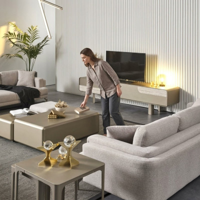 Mobilier de télévision moderne beige