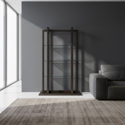 Étagère en bois brun élégante