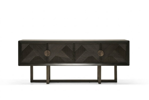 Meuble TV élégant, moderne et fonctionnel en bois brun