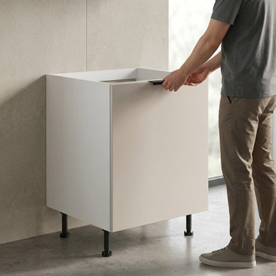 Armoire de cuisine mobile blanche