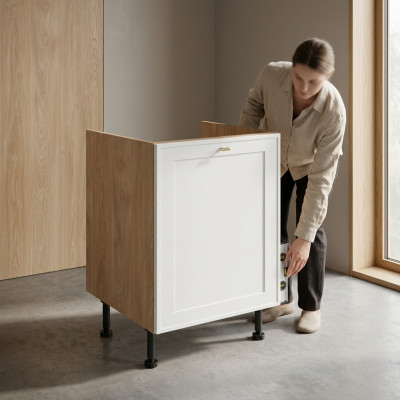 Robinet de cuisine mobile beige et blanc
