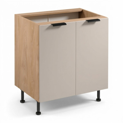 Table de cuisine mobile avec deux portes sous le plan de travail
