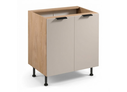 Table de cuisine mobile avec deux portes sous le plan de travail