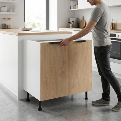 Cuisine mobile avec portes, blanche