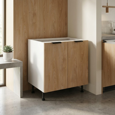 Cuisine mobile avec portes, blanche