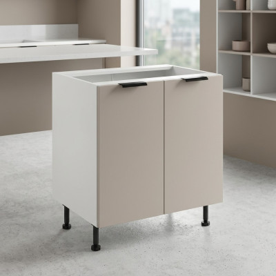 Cuisine modulaire avec portes blanches doubles
