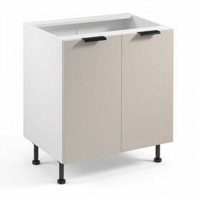Cuisine modulaire avec portes blanches doubles