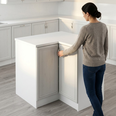 Armoire d'angle mobile blanche