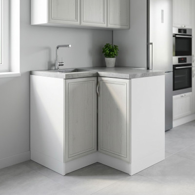 Armoire d'angle mobile blanche