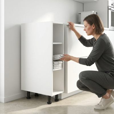 Armoire de cuisine étroite avec étagère ouverte