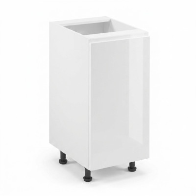 Armoire de cuisine mobile blanche brillante