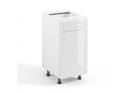Armoire de cuisine blanche avec tiroirs et pieds