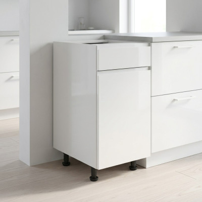 Table de cuisine mobile avec tiroir et étagères brillantes