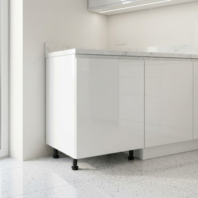 Table de cuisine mobile avec surface brillante
