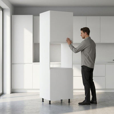 Armoire haute adaptée au four, armoire encastrable, niche pour four, brillante