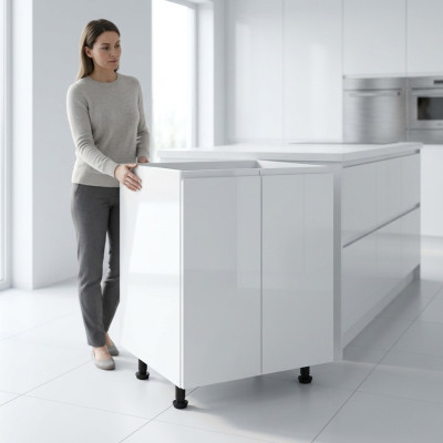 Meuble de lavabo laqué blanc
