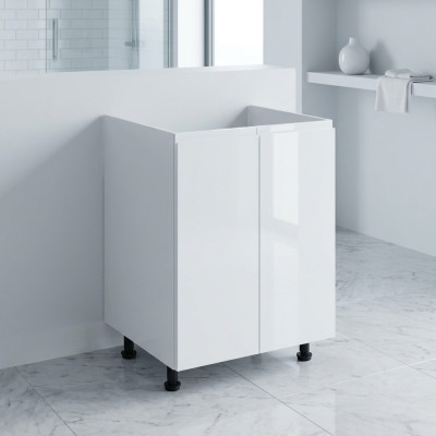 Meuble de lavabo laqué blanc