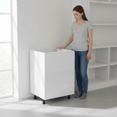 Armoire mobile sous l'évier, armoire de cuisine blanche