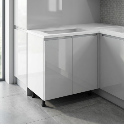 Cuisine mobile avec des portes brillantes doubles