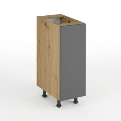 Cuisine mobile avec plan de travail, armoire de cuisine grise