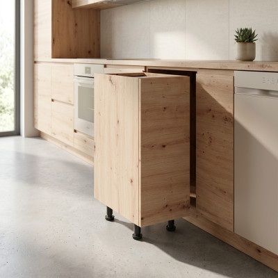 Armoire de cuisine mobile beige