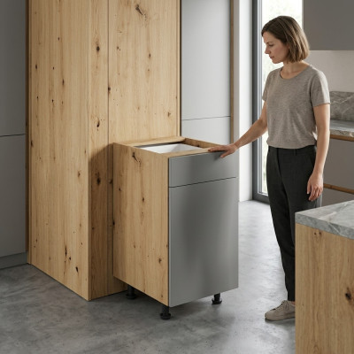 Table de cuisine mobile avec tiroir et étagères