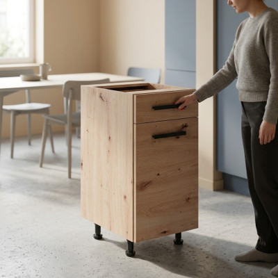 Mobil meuble de cuisine avec étagères et tiroir sous l'évier
