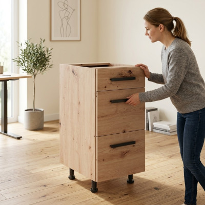 Armoire mobile sous lavabo avec tiroirs, armoire avec tiroirs, vitrine de cuisine
