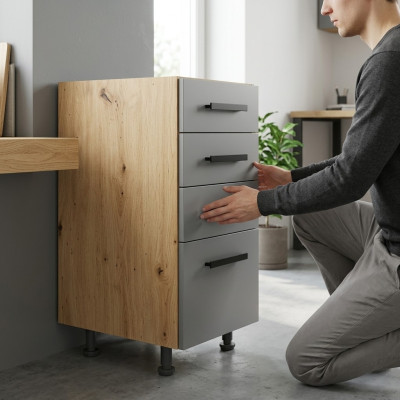 Armoire de cuisine indépendante avec tiroirs