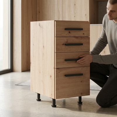 Armoire de cuisine Mukava avec tiroirs