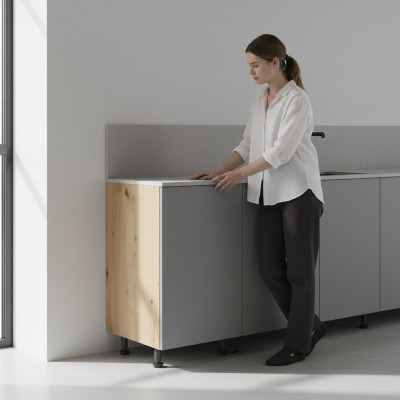 Table de cuisine mobile avec plateau central