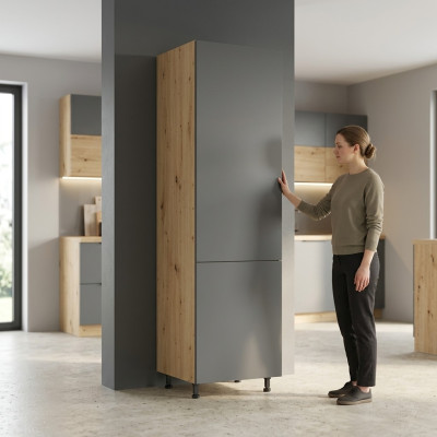 Armoire de cuisine avec étagères, armoire haute, portes doubles