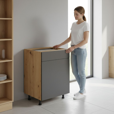 Table de cuisine mobile avec tiroir et 2 étagères